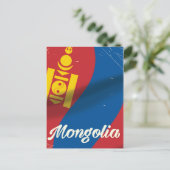 Mongolië vintage stijl reisposter briefkaart (Staand voorkant)