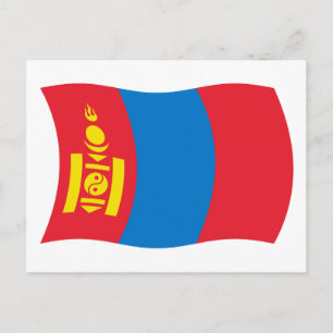 Mongolië Vlag Ansichtkaart Briefkaart