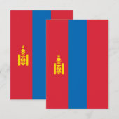 Mongolië vlag bedankkaart (Voorkant / Achterkant)