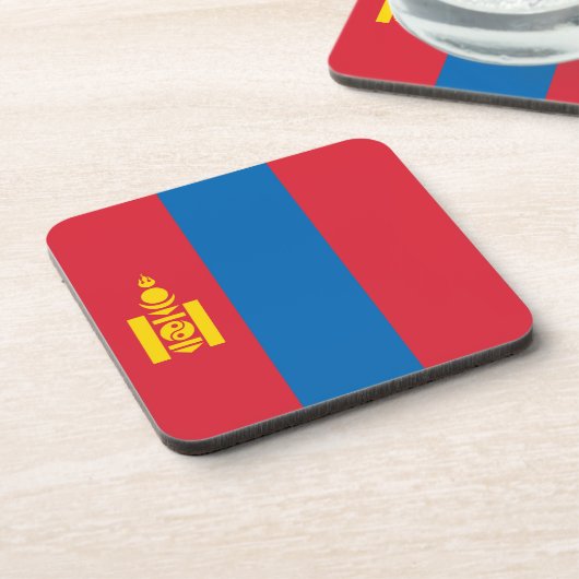 Mongolië vlag bier onderzetter (Linkerzijde)