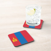 Mongolië vlag bier onderzetter (Rechterzijde)