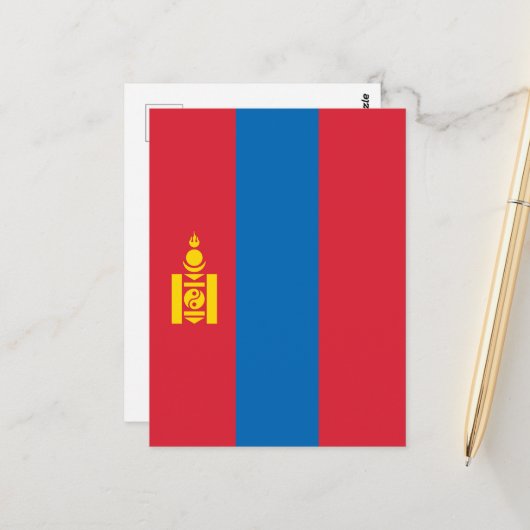 Mongolië vlag briefkaart (Voorkant / Achterkant in situ)