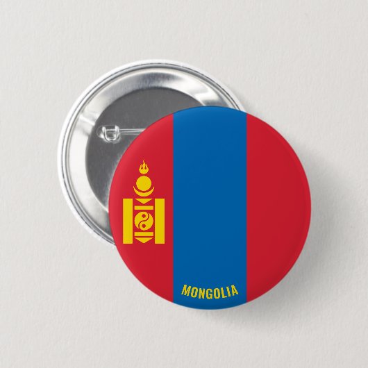 Mongolië vlag charmerend patriottisch ronde button 5,7 cm (Voorkant /achterkant)