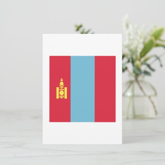 Mongolië Vlag embleem Kaart (Staand voorkant)