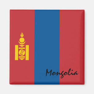 Mongolië vlag en Aziatische vakantie- en sportfans Magneet