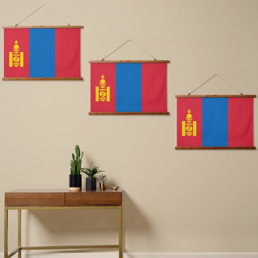 Mongolië vlag hangend wandkleed (Asymmetrisch)