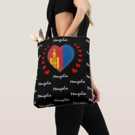 Mongolië Vlag & Hart Mongolië Vlag mode/sport Tote Bag