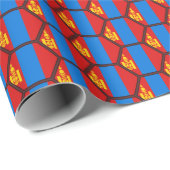 Mongolië Vlag Honeycomb Wrapping Paper Cadeaupapier (Rol Hoek)