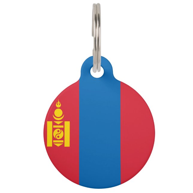 Mongolië vlag huisdierpenning (Voorkant)