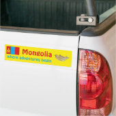 Mongolië Vlag + Kaart Bumpersticker (Op Truck)