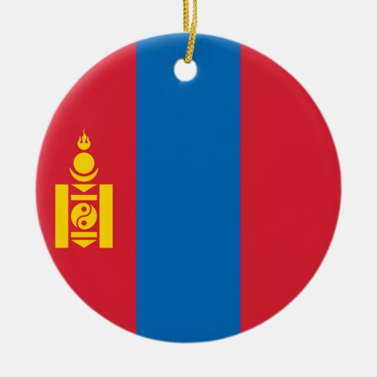 Mongolië vlag keramisch ornament (Voorkant)