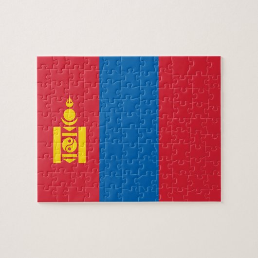 Mongolië vlag legpuzzel (Horizontaal)