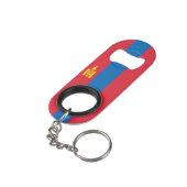 Mongolië vlag mini flessenopener (Achterkant Gekanteld)