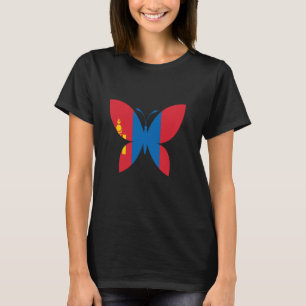 Mongolië Vlag Mongoolse trots Vlinder Mongoolse  T-shirt