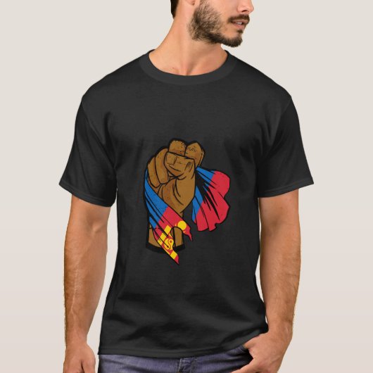 Mongolië Vlag Mongoolse Wortels Mongoolse Trots Ha T-shirt (Voorkant)