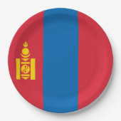 Mongolië vlag papieren bordje (Voorkant)