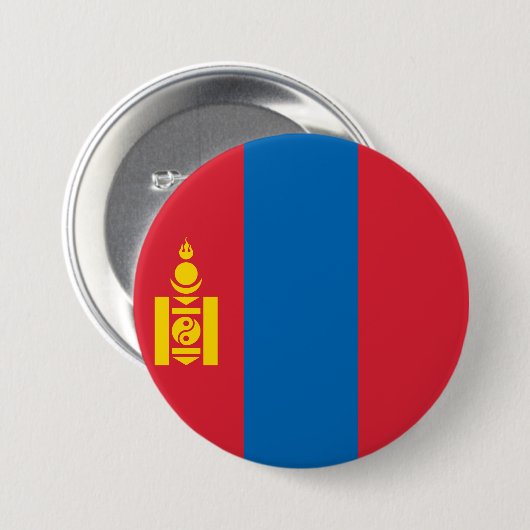 Mongolië vlag ronde button 7,6 cm (Voorkant /achterkant)