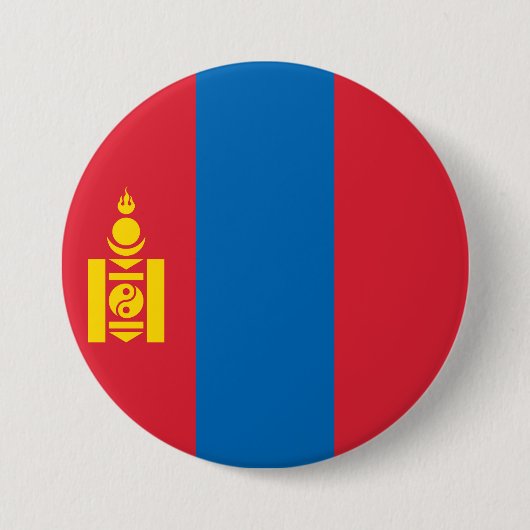 Mongolië vlag ronde button 7,6 cm (Voorkant)