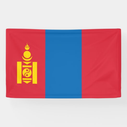 Mongolië vlag spandoek (Horizontaal)
