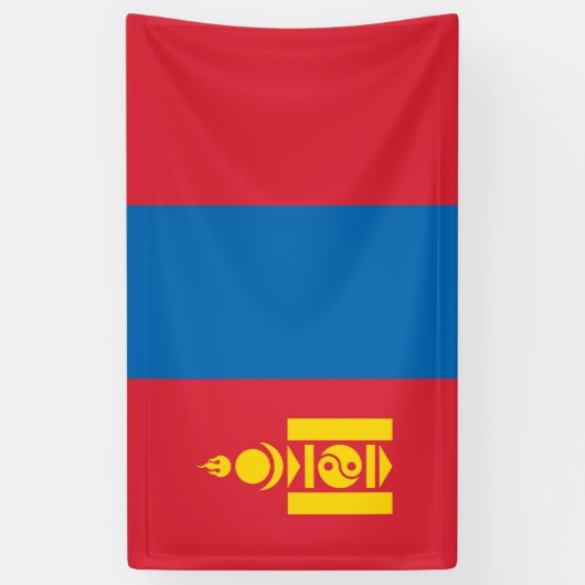 Mongolië vlag spandoek (Verticaal)