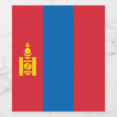 Mongolië vlag wijn etiket (Enkel label)