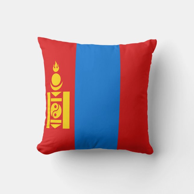 Mongolië Vlag x Vlag Pillow Kussen (Voorkant)