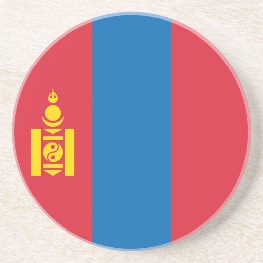 Mongolië vlag zandsteen onderzetter (Voorkant)