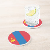 Mongolië vlag zandsteen onderzetter (Zijkant)