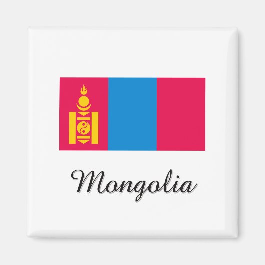 Mongolië Vlagontwerp Magneet (Voorkant)