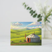 Mongolië Yurt Travel Briefkaart (Staand voorkant)