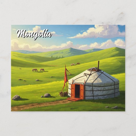 Mongolië Yurt Travel Briefkaart (Voorkant)
