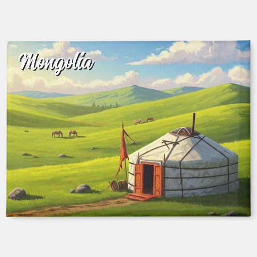 Mongolië Yurt Travel Magneet (Voorkant)