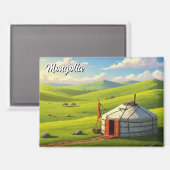 Mongolië Yurt Travel Magneet (Voorkant / Achterkant)