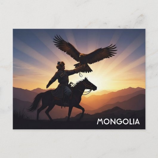 Mongolische adelaarjager Ansichtkaart Briefkaart (Voorkant)