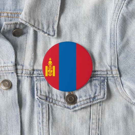 Mongolische vlag ronde button 7,6 cm (In situ)
