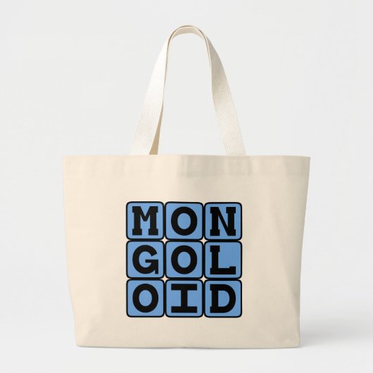 Mongoloïde, beledigende term grote tote bag (Voorkant)