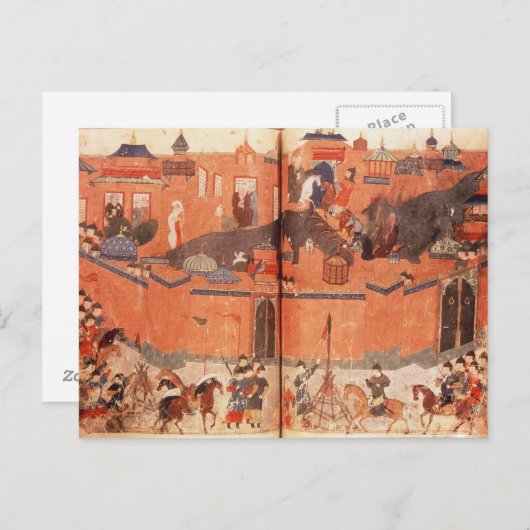 Mongols onder leiding van Hulagu Khan Briefkaart (Voorkant / Achterkant)