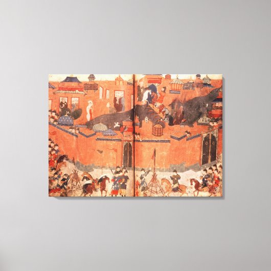 Mongols onder leiding van Hulagu Khan Canvas Afdruk (Voorkant)