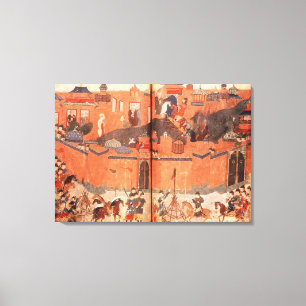 Mongols onder leiding van Hulagu Khan Canvas Afdruk