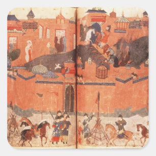 Mongols onder leiding van Hulagu Khan Vierkante Sticker