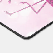 Mongoolse flamingos Roze glitter sparren Monogram Bureaumat (Hoek)