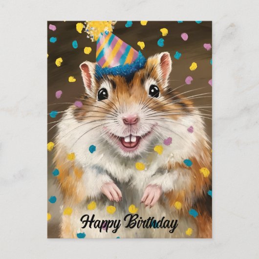 Mongoolse Gerbil confetti Briefkaart (Voorkant)