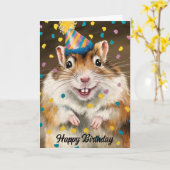 Mongoolse gerbil confetti kaart (Gele Bloem)