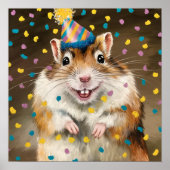 Mongoolse Gerbil confetti Poster (Voorkant)