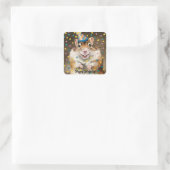 Mongoolse Gerbil confetti Vierkante Sticker (Tas)