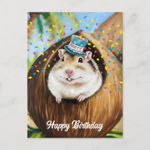 Mongoolse Gerbil in kokoshuis Briefkaart