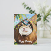 Mongoolse Gerbil in kokoshuis Briefkaart (Staand voorkant)