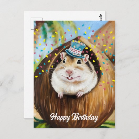 Mongoolse Gerbil in kokoshuis Briefkaart (Voorkant / Achterkant)