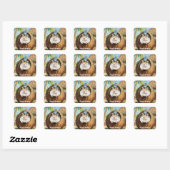 Mongoolse Gerbil in kokoshuis Vierkante Sticker (Vel)