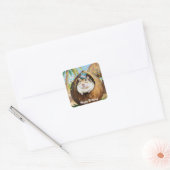 Mongoolse Gerbil in kokoshuis Vierkante Sticker (Envelop)